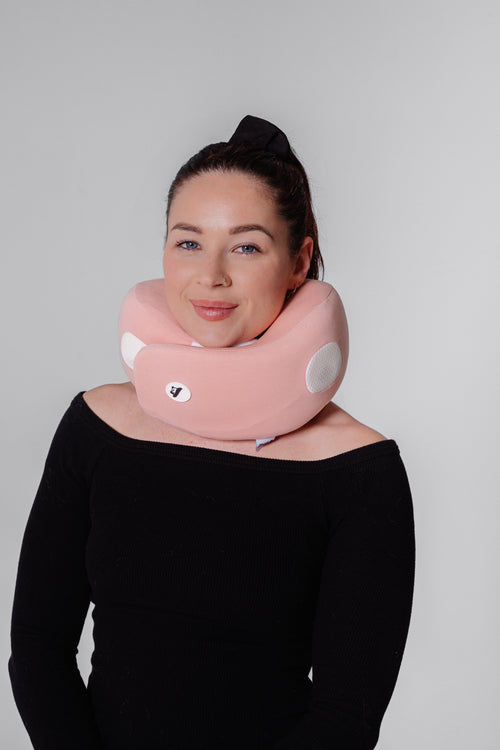 Premium Travel Neck Pillow – Pink with Carry Case