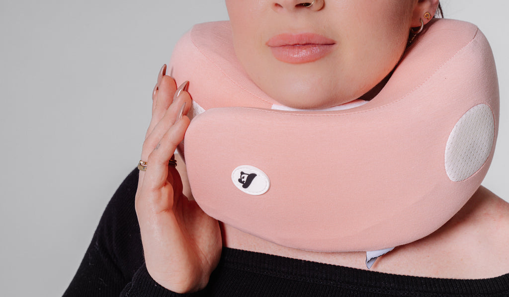 Premium Travel Neck Pillow – Pink with Carry Case