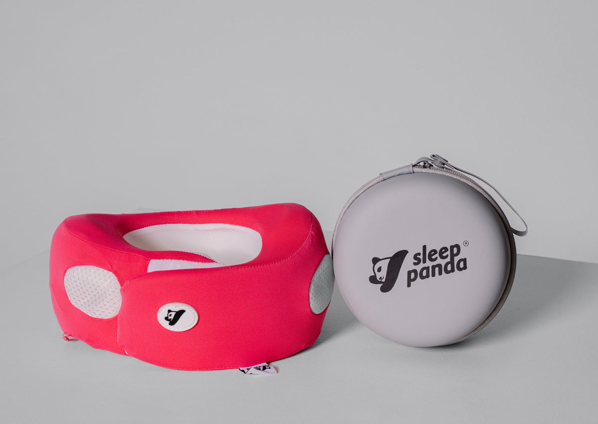 Kids Travel Neck Pillow – Pink with Carry Case